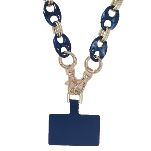 Chaine grosse maille avec pad universel - serie Firenze - Bleu & Or