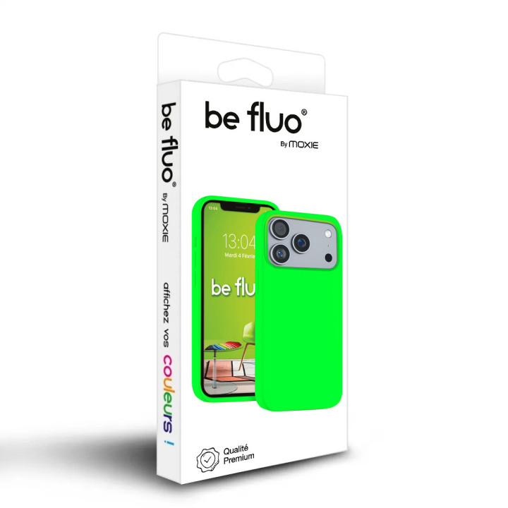 Coque Silicone Moxie BeFluo Fine et Légère pour iPhone - Vert fluo