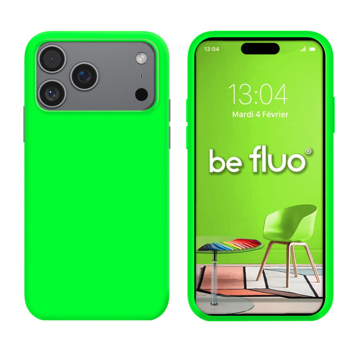 Coque Silicone Moxie BeFluo Fine et Légère pour iPhone - Vert fluo