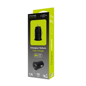 Mini chargeur allume-cigare universel 1A avec 1 entrée USB pour 1 smartphone