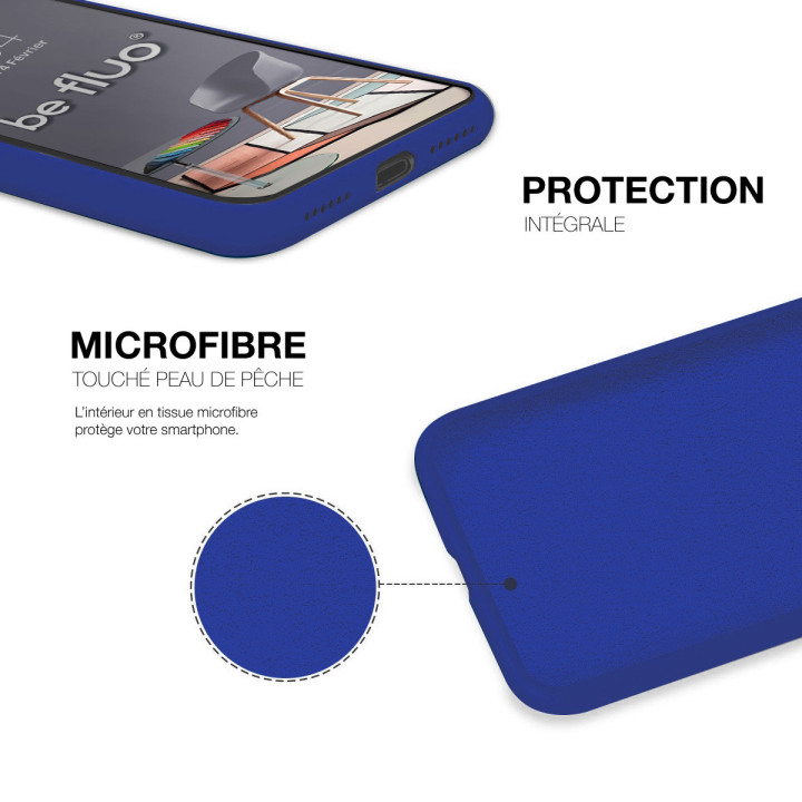 Coque Silicone Moxie BeFluo Fine et Légère pour iPhone - Bleu electrique