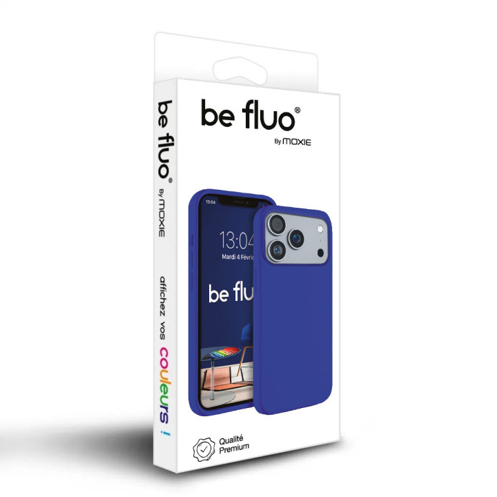 Coque Silicone Moxie BeFluo Fine et Légère pour iPhone - Bleu electrique