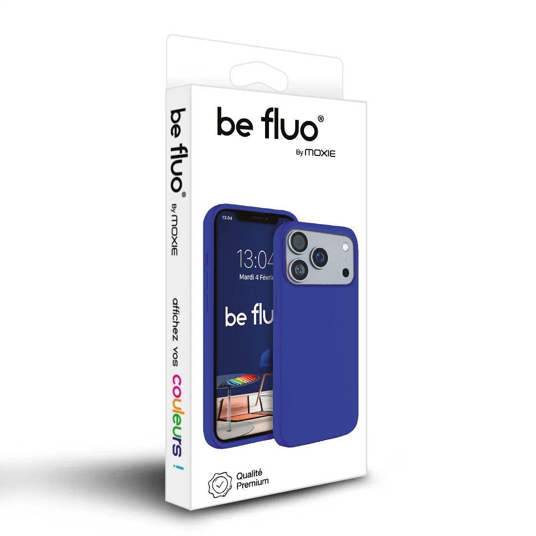 Coque Silicone Moxie BeFluo Fine et Légère pour iPhone - Bleu electrique