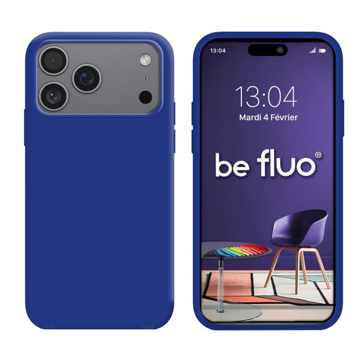 Coque Silicone Moxie BeFluo Fine et Légère pour iPhone - Bleu electrique