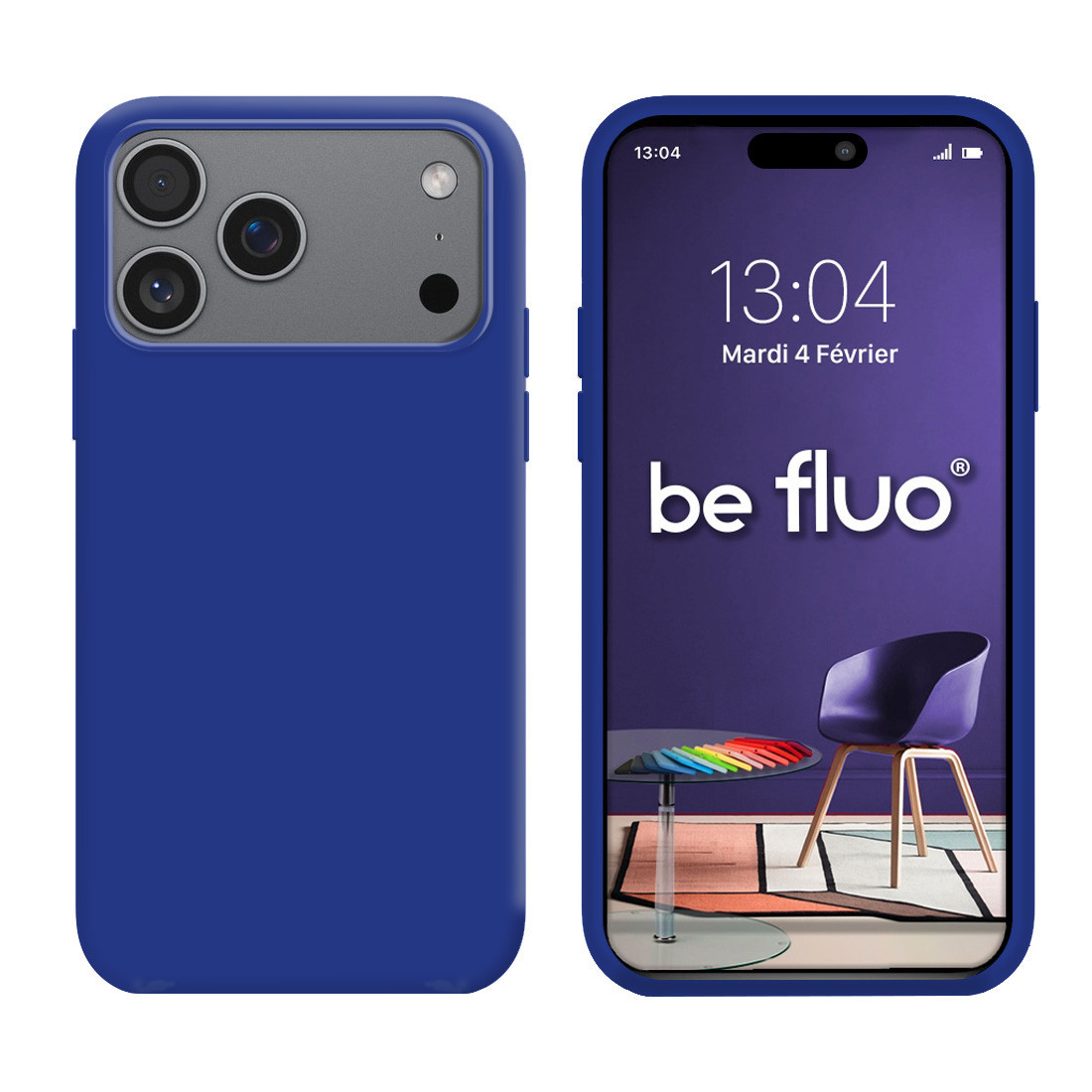Coque Silicone Moxie BeFluo Fine et Légère pour iPhone - Bleu electrique