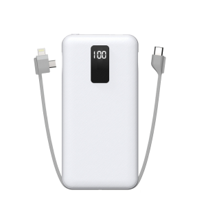 Powerbank 10000mAh Moxie PowerTrio x1 Micro-USB / Lightning, x1 USB Type-C- Blanc