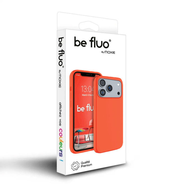Coque Silicone Moxie BeFluo Fine et Légère pour iPhone , Intérieur Microfibre - Orange Sunset
