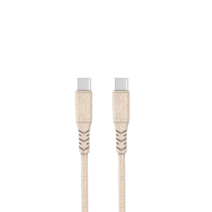 Cable data Type C Type C Green energy 1.2M en plastique recyclé Blanc