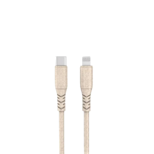 Cable data Type C Lightning Green energy 1.2M en fibre de blé