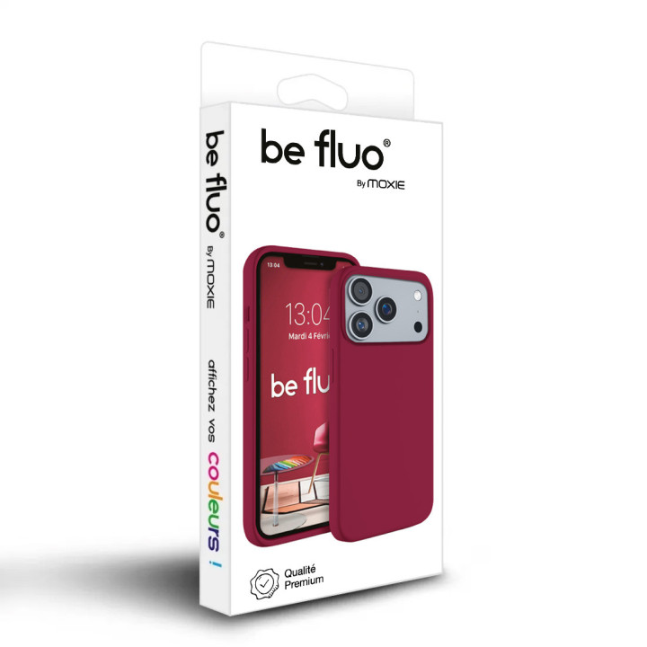 Coque Silicone Moxie BeFluo Fine et Légère pour iPhone - Dark cherry
