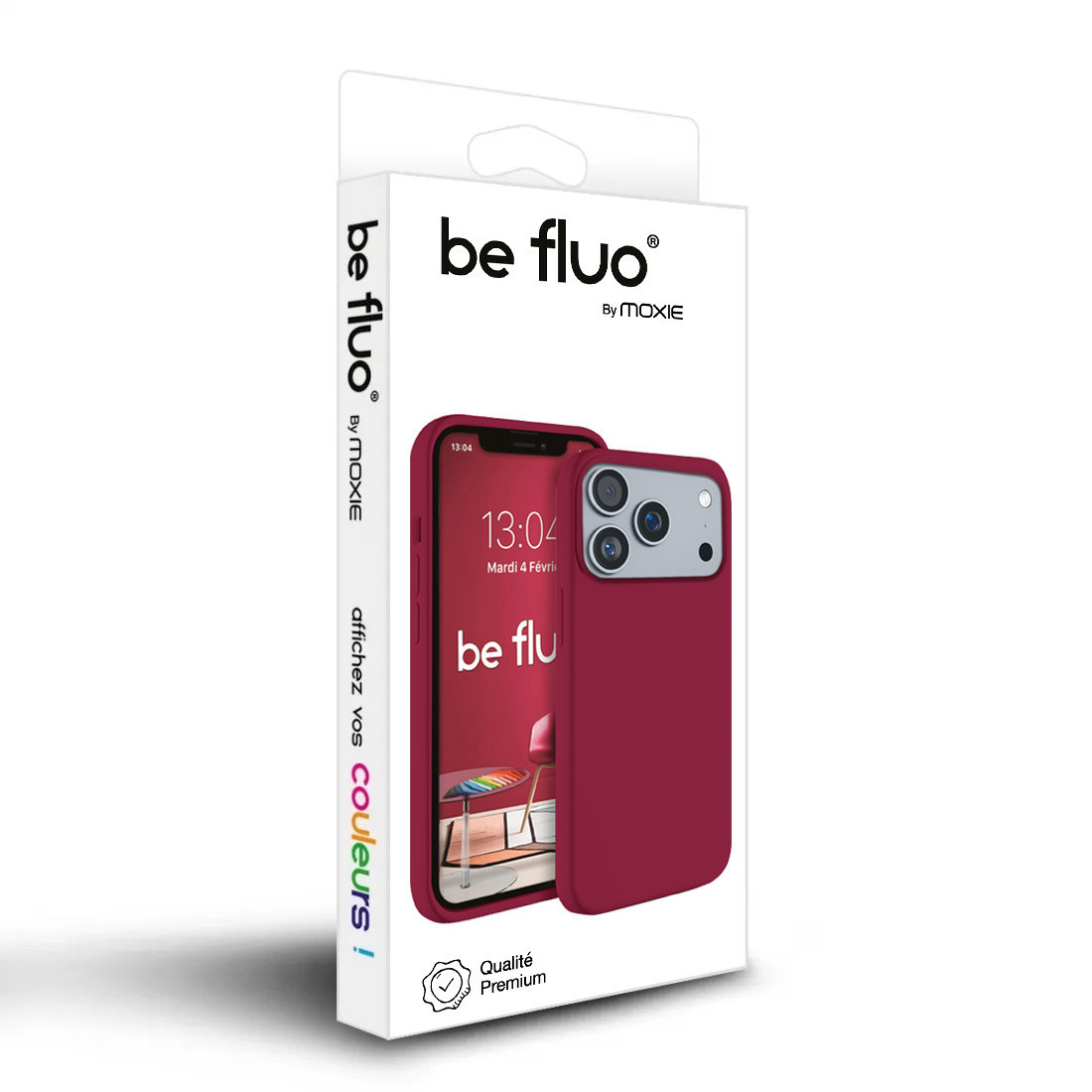 Coque Silicone Moxie BeFluo Fine et Légère pour iPhone - Dark cherry