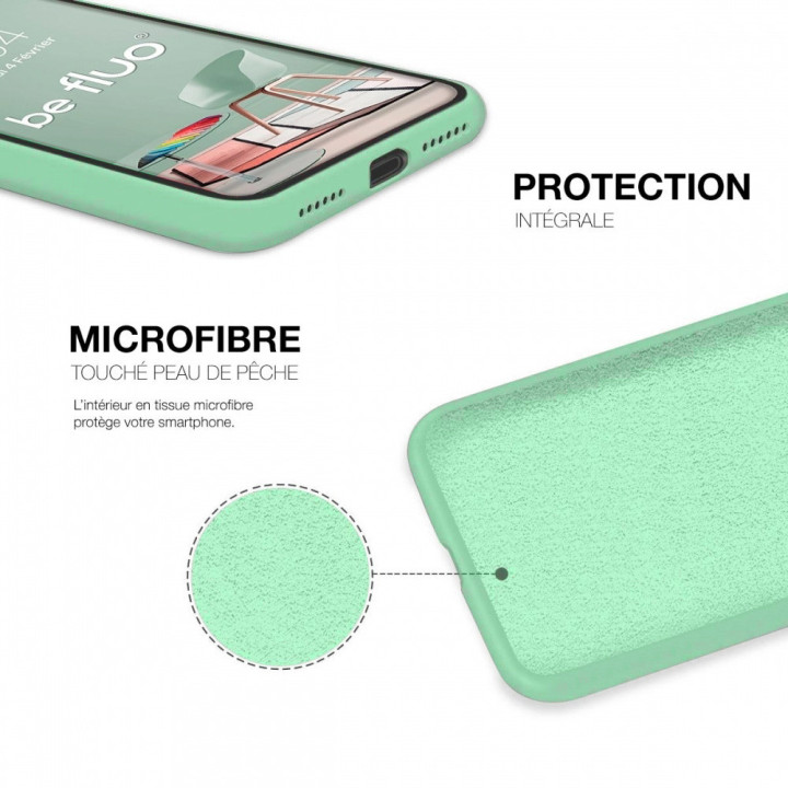 Coque Silicone Moxie BeFluo Fine et Légère pour iPhone - Menthe poivrée