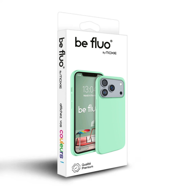 Coque Silicone Moxie BeFluo Fine et Légère pour iPhone - Menthe poivrée