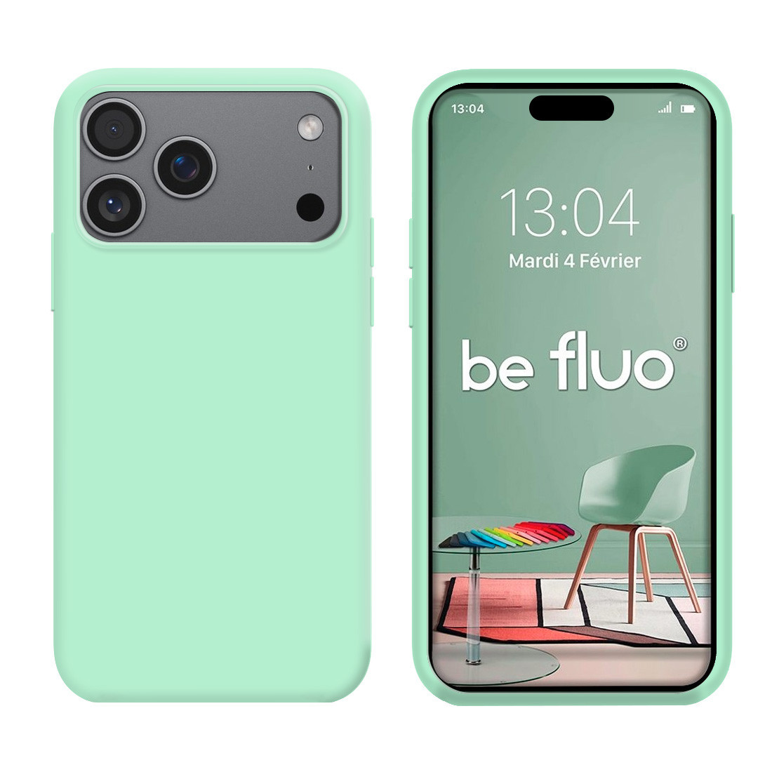 Coque Silicone Moxie BeFluo Fine et Légère pour iPhone - Menthe poivrée