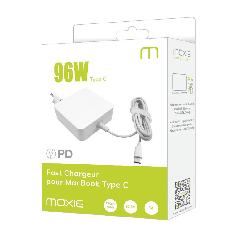 Chargeur Compatible Macbook connectique Type-C  - puissance 96W