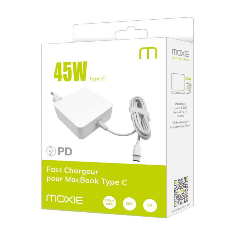 Chargeur Compatible Macbook connectique Type-C  - puissance 45W