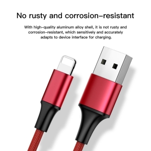 Câble data 3 en 1 Lightning / Micro-USB / USB Type-C - Rouge