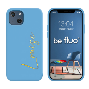 Coque Silicone Bleu Acier personnalisée - serie Lula