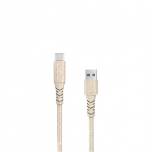 Cable data USB / Type C Green energy 1.2M en plastique recyclé Blanc