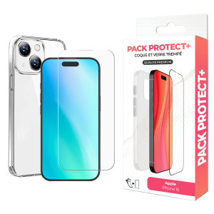 Pack de protection pour iPhone 15 - Coque de protection + verre de protection