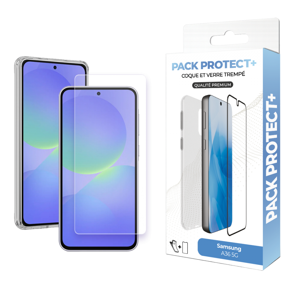 Pack de protection pour Samsung Galaxy A36 - Coque de protection + verre de protection