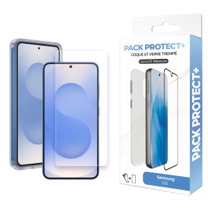 Pack de protection pour Samsung Galaxy S25- Coque de protection + verre de protection
