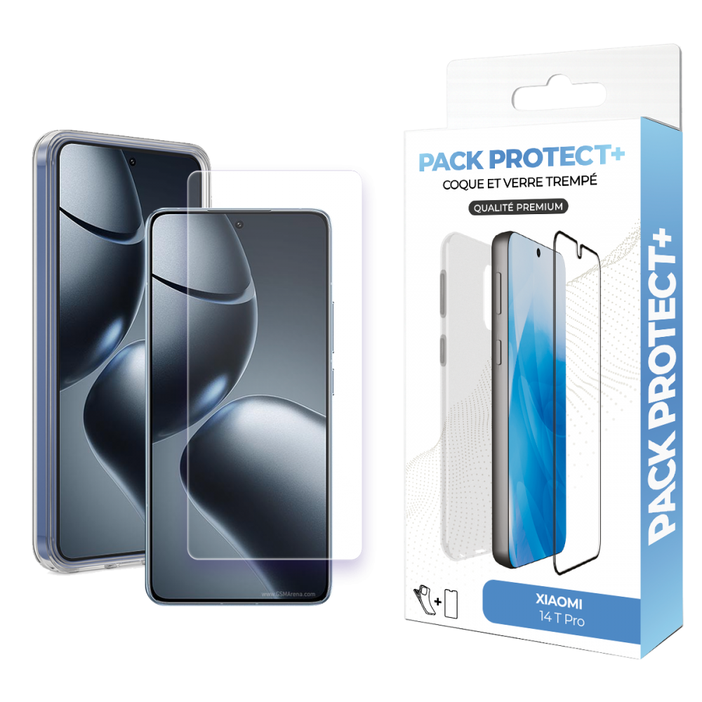 Pack de protection pour Xiaomi 14T Pro - Coque de protection + verre de protection