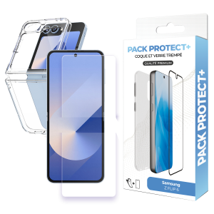 Pack de protection pour Samsung Galaxy Z Flip 6 - Coque de protection + verre de protection