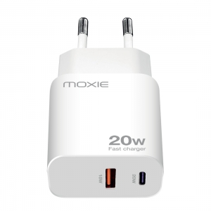 Chargeur secteur ultra rapide 20W Moxie Double entrée