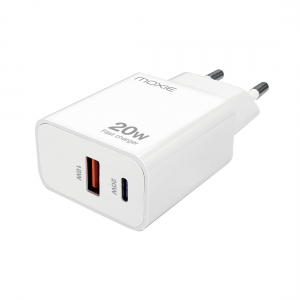 Chargeur secteur ultra rapide 20W Moxie Double entrée