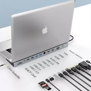 Dock support pour Notebook avec 13 connectiques differentes