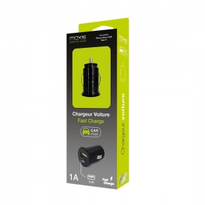 Mini chargeur allume-cigare universel 1A avec 1 entrée USB pour 1 smartphone