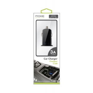 Mini chargeur voiture 3A avec 2 entrées USB pour 1 smartphone + 1 tablette