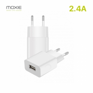 Pack chargeur secteur 2.4A + 1 câble Type-C 1mètre - blanc