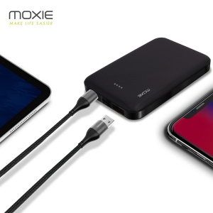 Powerbank PowerSlim 5000mAh, MOXIE 2 USB - Micro USB - Noir