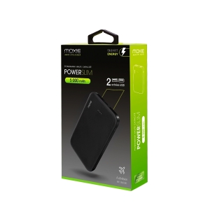 Powerbank PowerSlim 5000mAh, MOXIE 2 USB - Micro USB - Noir