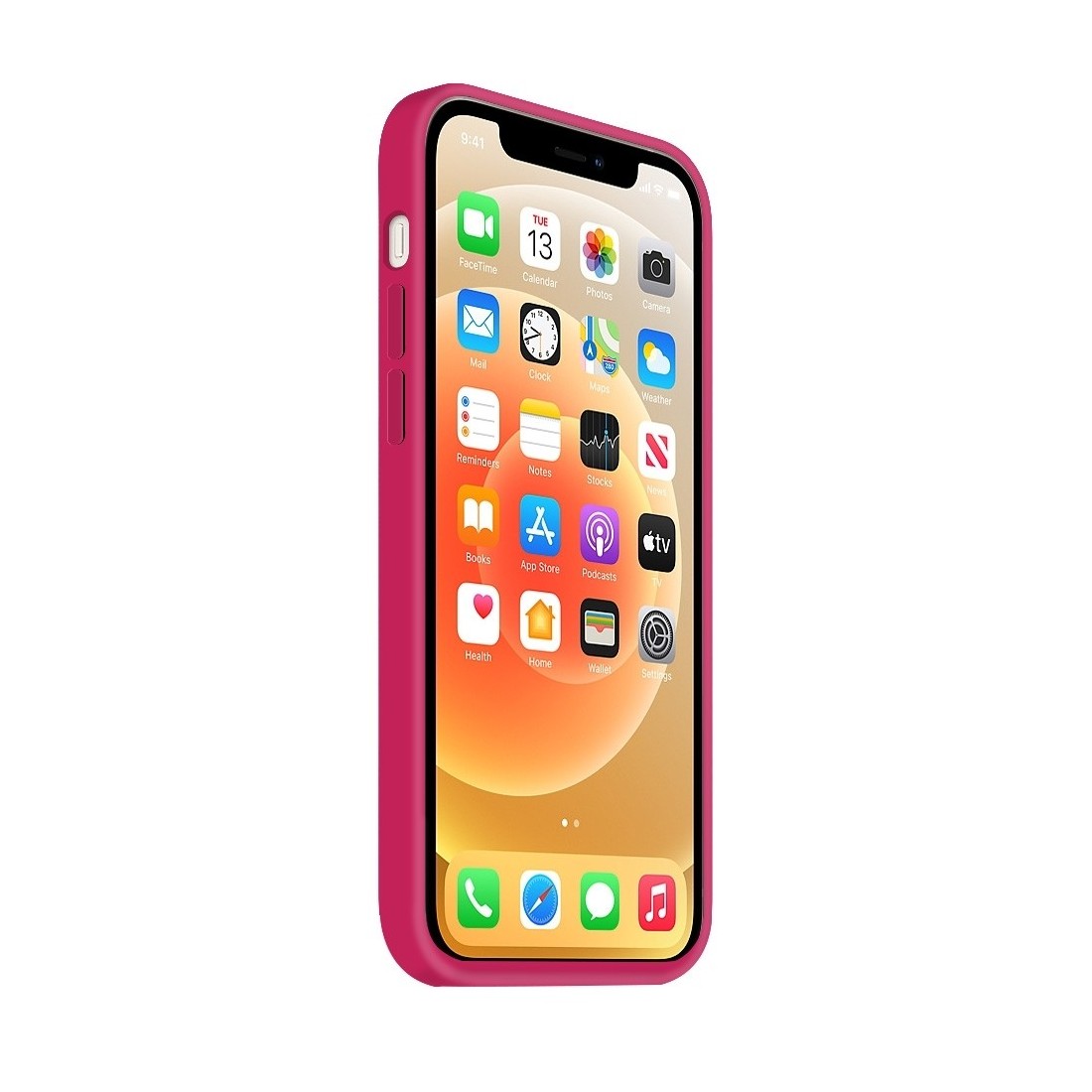 Coque Silicone Moxie BeFluo Fine et Légère pour iPhone, Intérieur Microfibre - Framboise