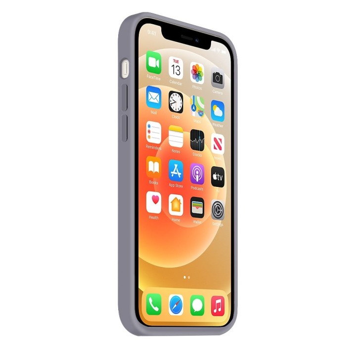 Coque Silicone Moxie BeFluo Fine et Légère pour iPhone, Intérieur Microfibre - Gris lavande