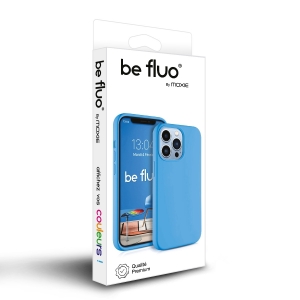 Coque Silicone Moxie BeFluo Fine et Légère pour iPhone - Bleu clair