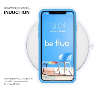 Coque Silicone Moxie BeFluo Fine et Légère pour iPhone - Bleu clair