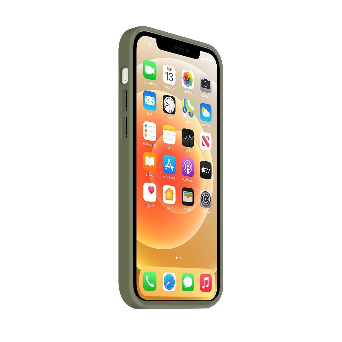 Coque Silicone Moxie BeFluo Fine et Légère pour iPhone, Intérieur Microfibre - Kaki